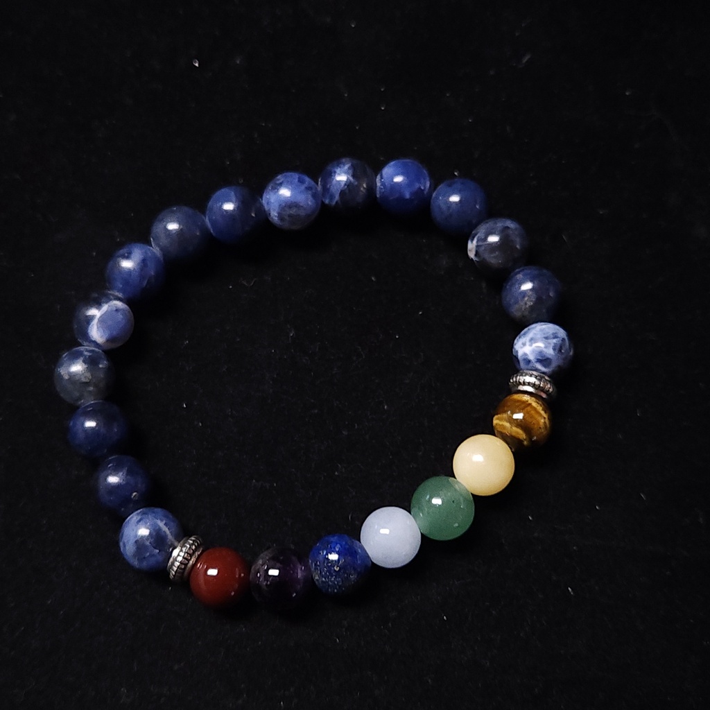 [22260] 7 Chakra Sodalite Bracelet