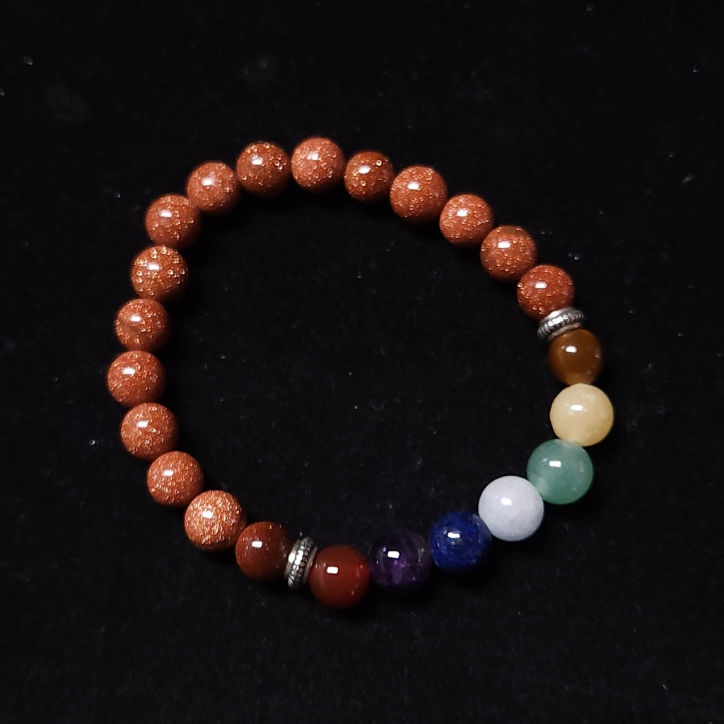 7 Chakra Goldstone Bracelet