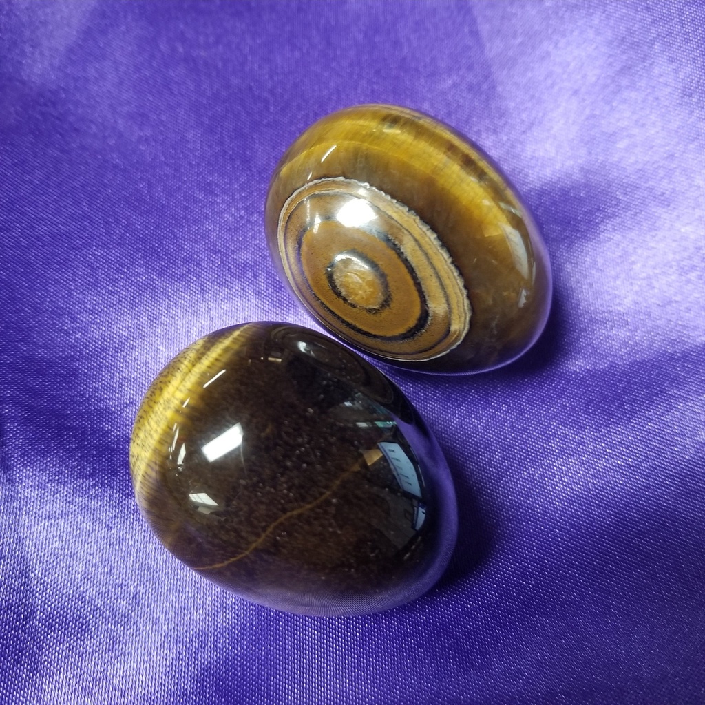 Tiger's Eye, gold - Egg, Medium