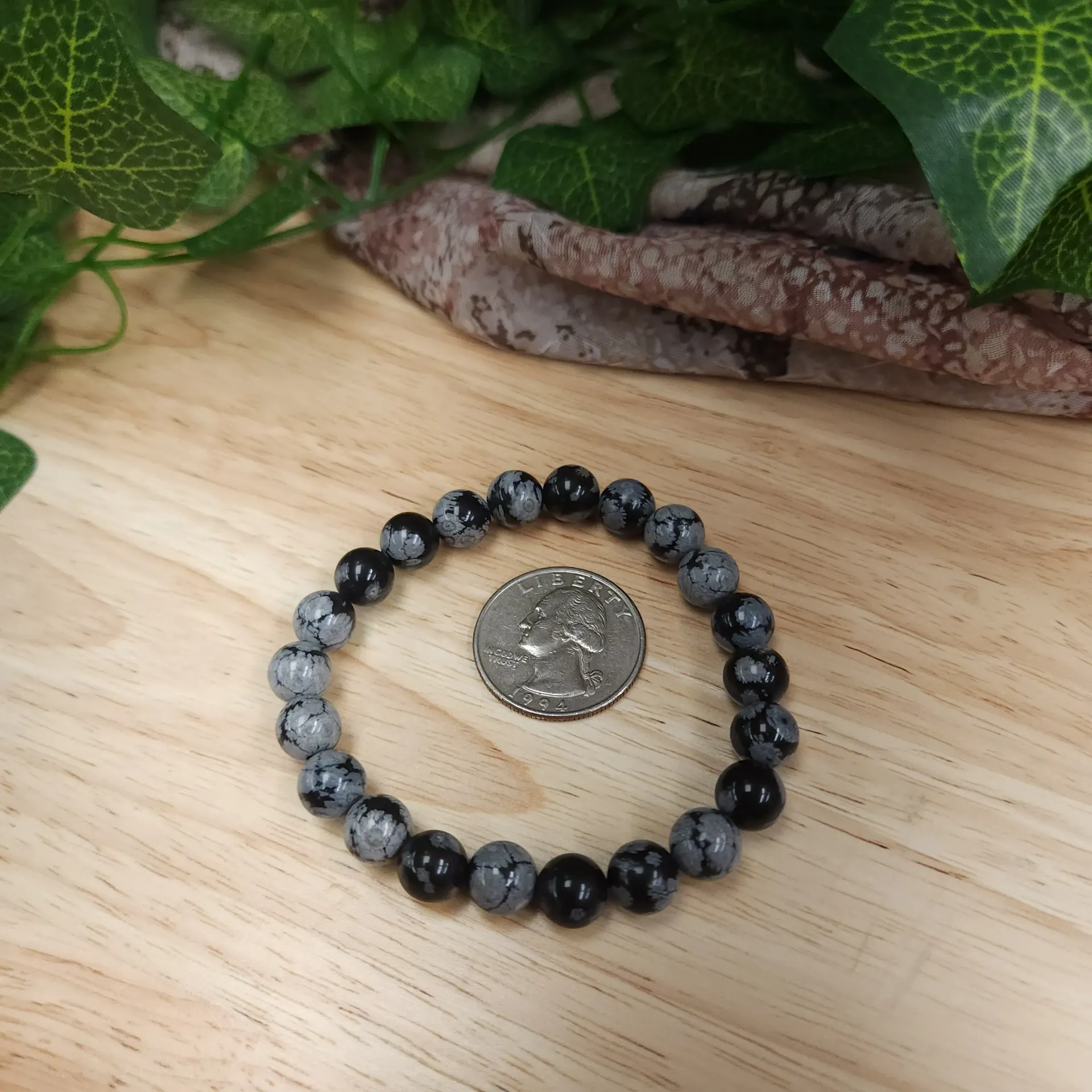 Snowflake Obsidian Bracelet