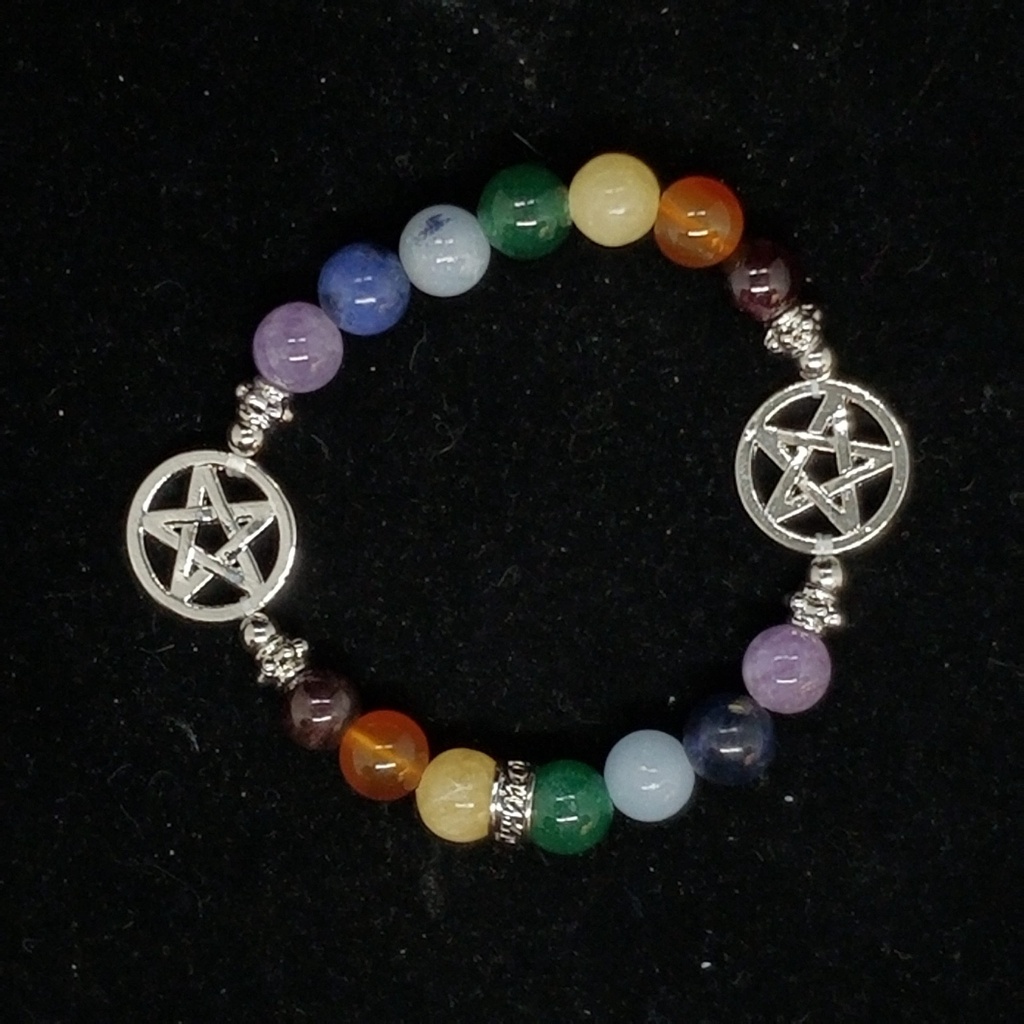 7 Chakra Pentacle Bracelet