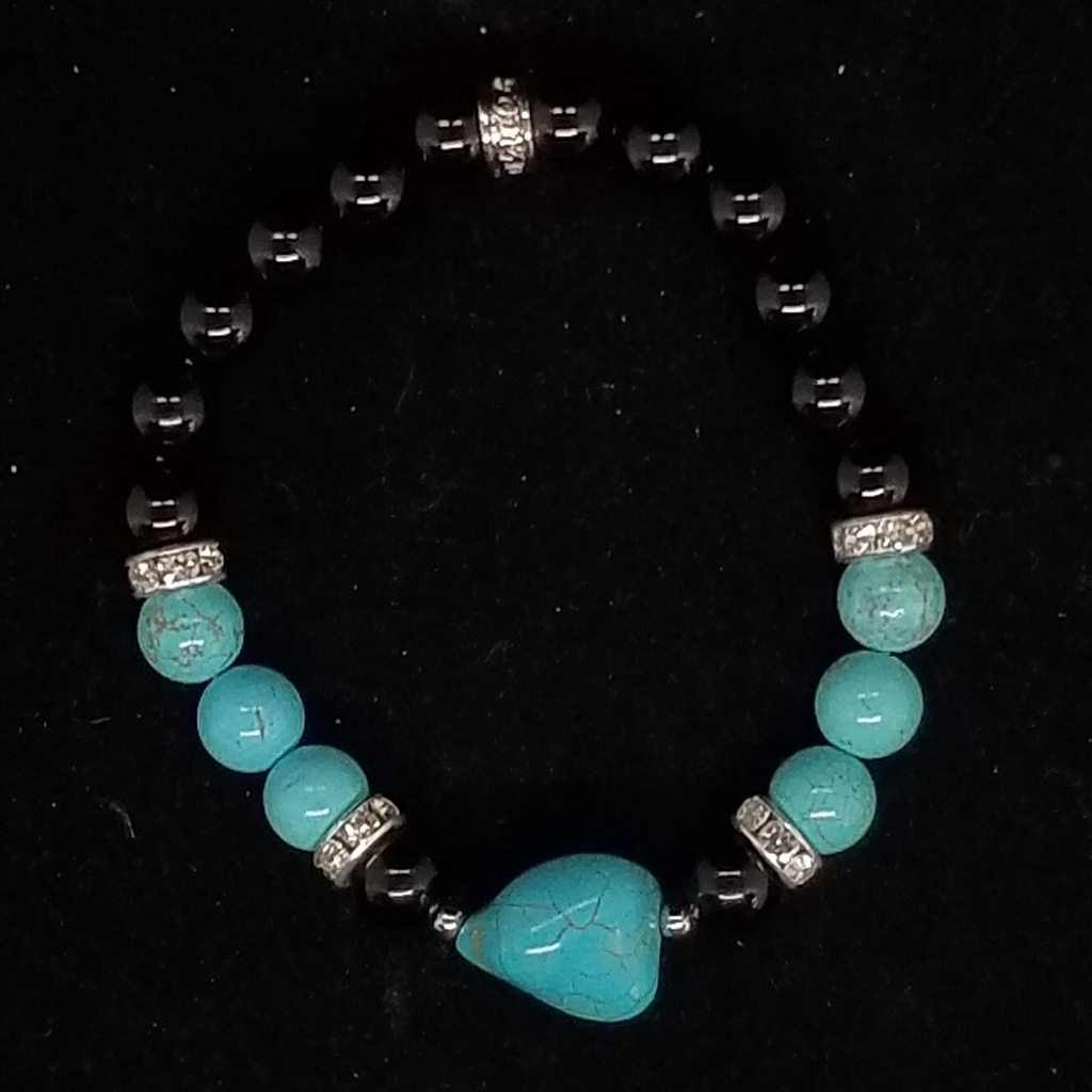 [3215026317] Onyx Turquoise Bracelet