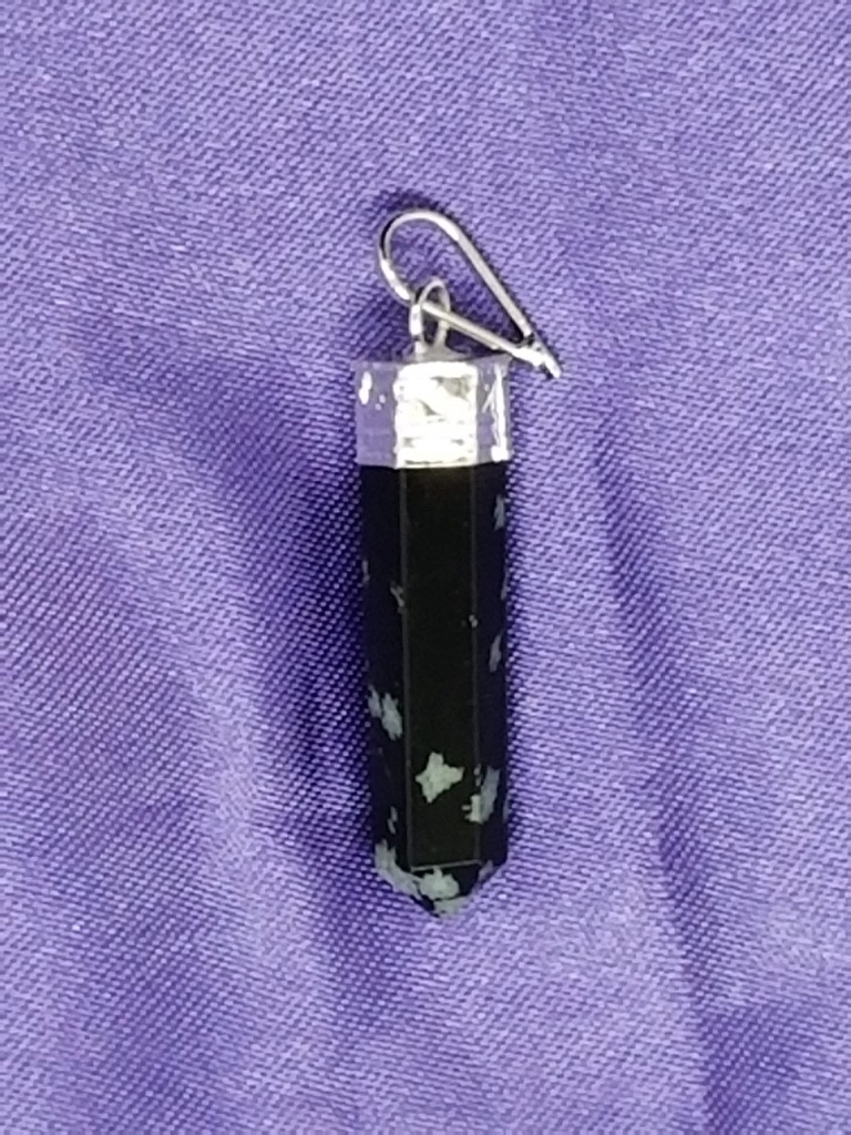 [32150403234] Snowflake Obsidian Point Pendant