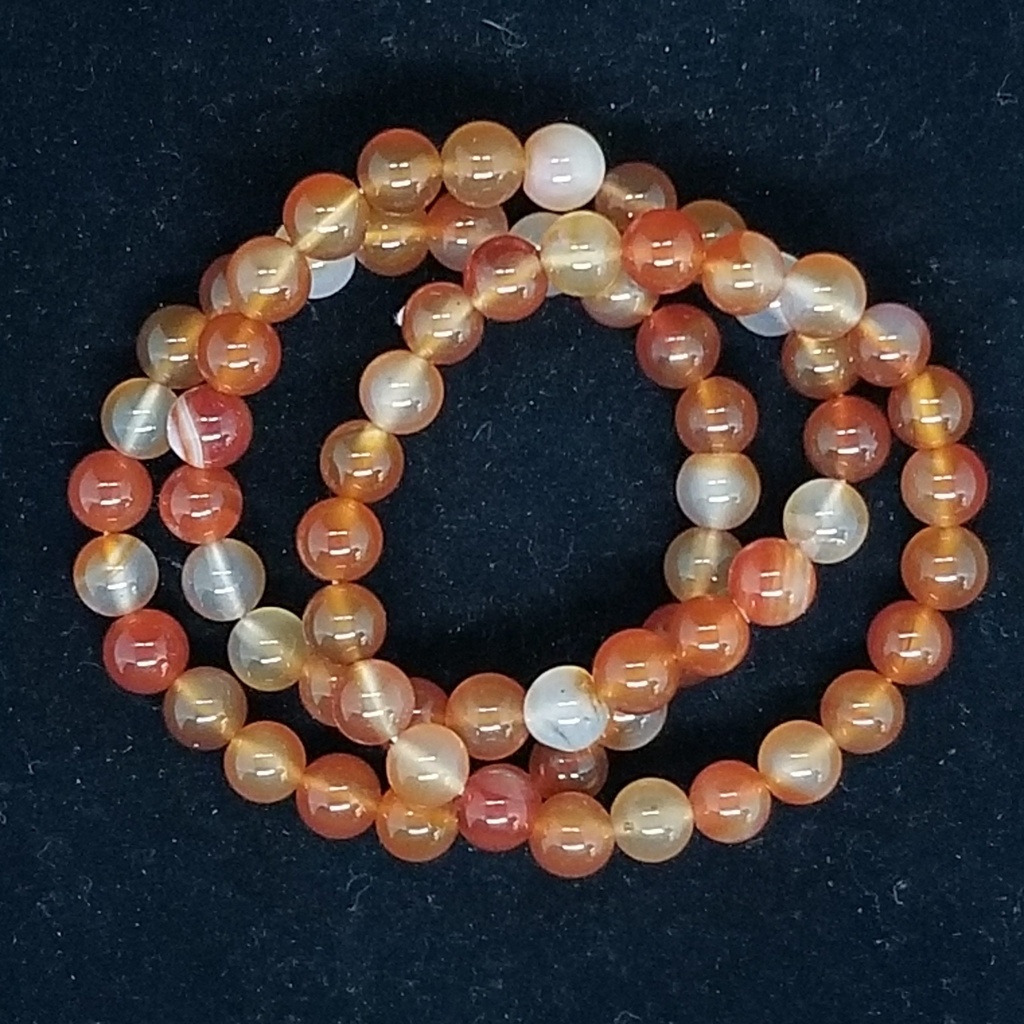 Crystal Bracelets - Carnelian, 8 mm