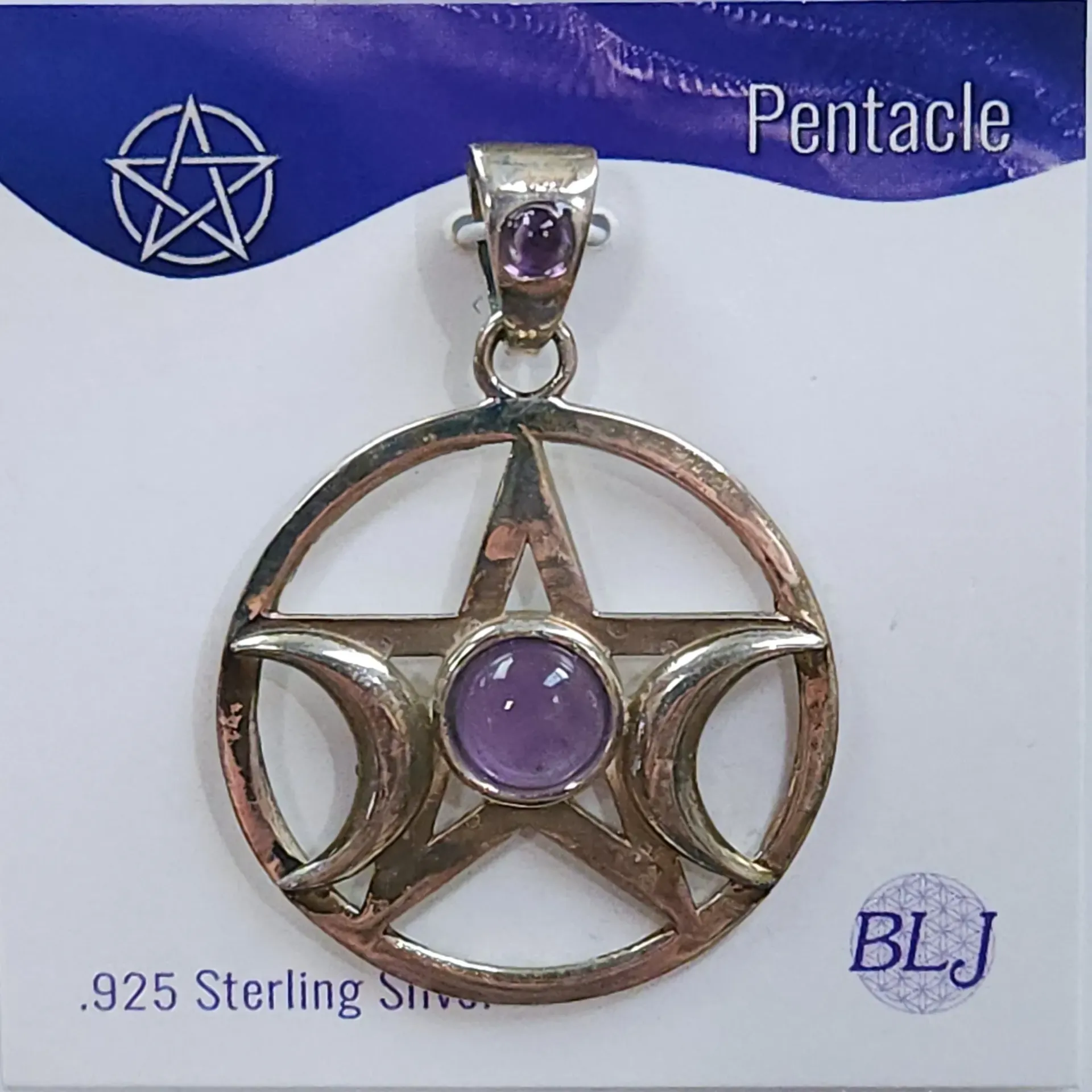 Triple Moon Pentacle w/ Amethyst
