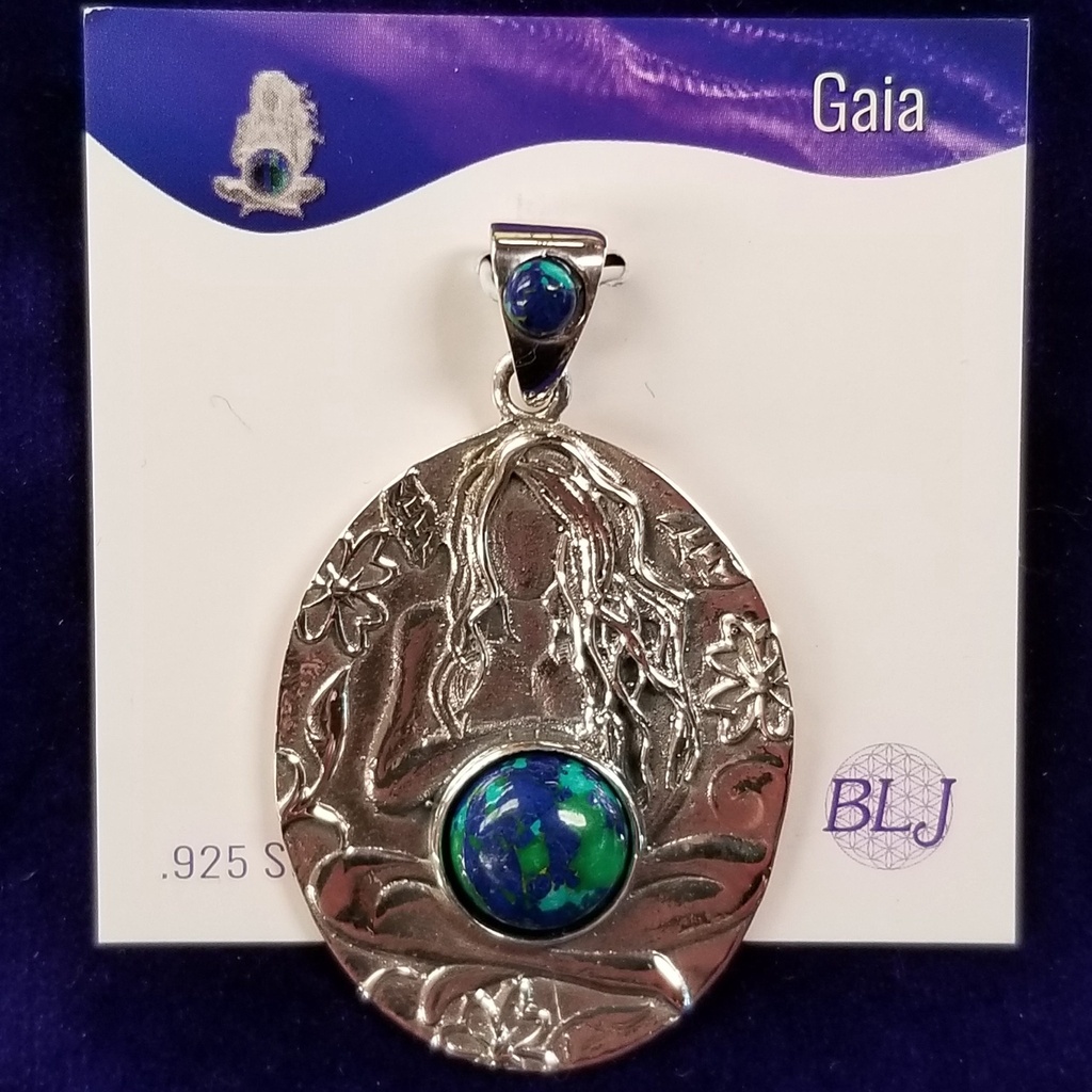 Earth Love Gaia Pendant w/ Azurite Malachite