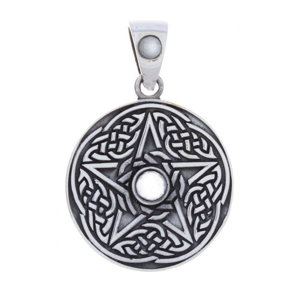 [10747] Celtic Pentacle w/ Rainbow Moonstone