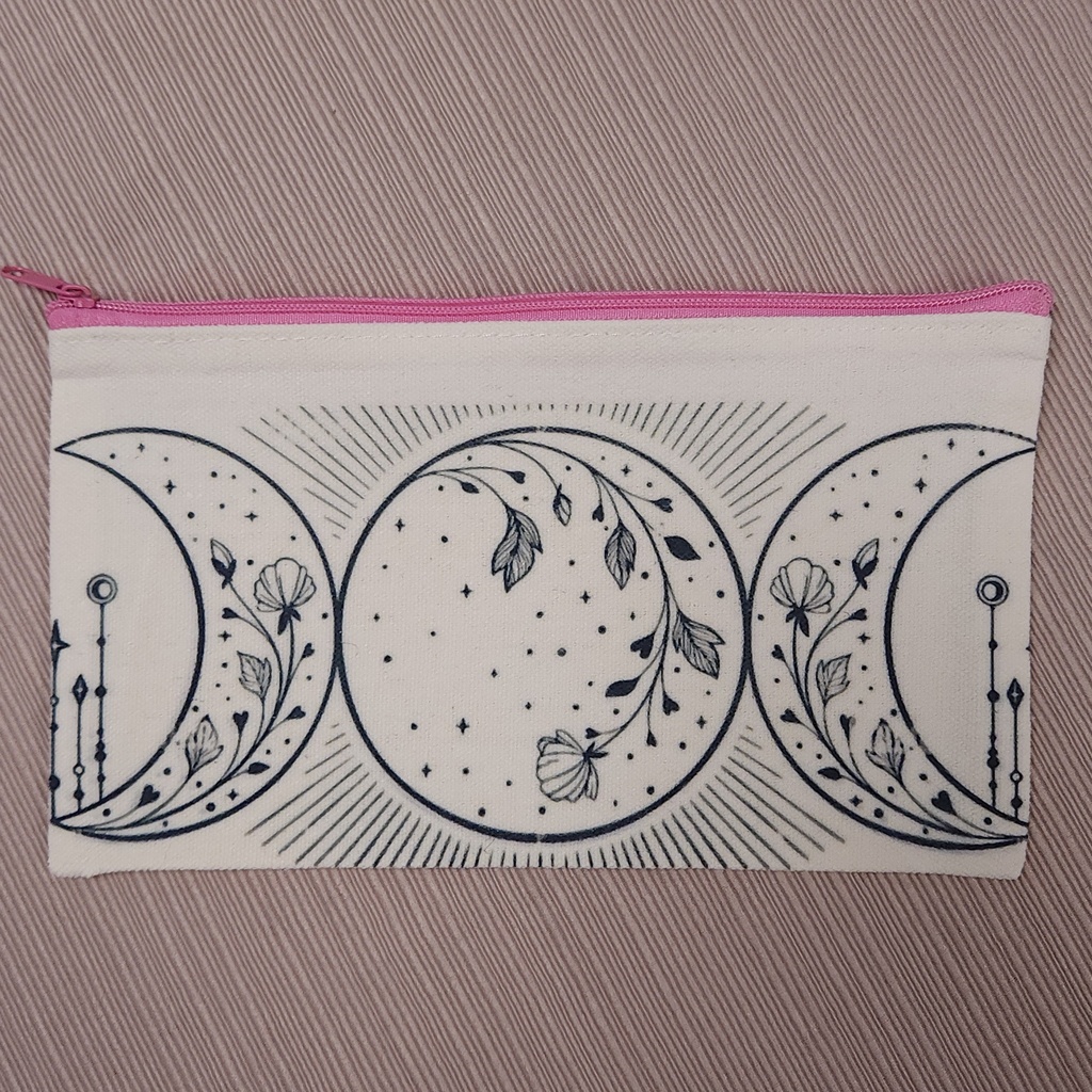 [10590] Triple Moon Flowers Pouch
