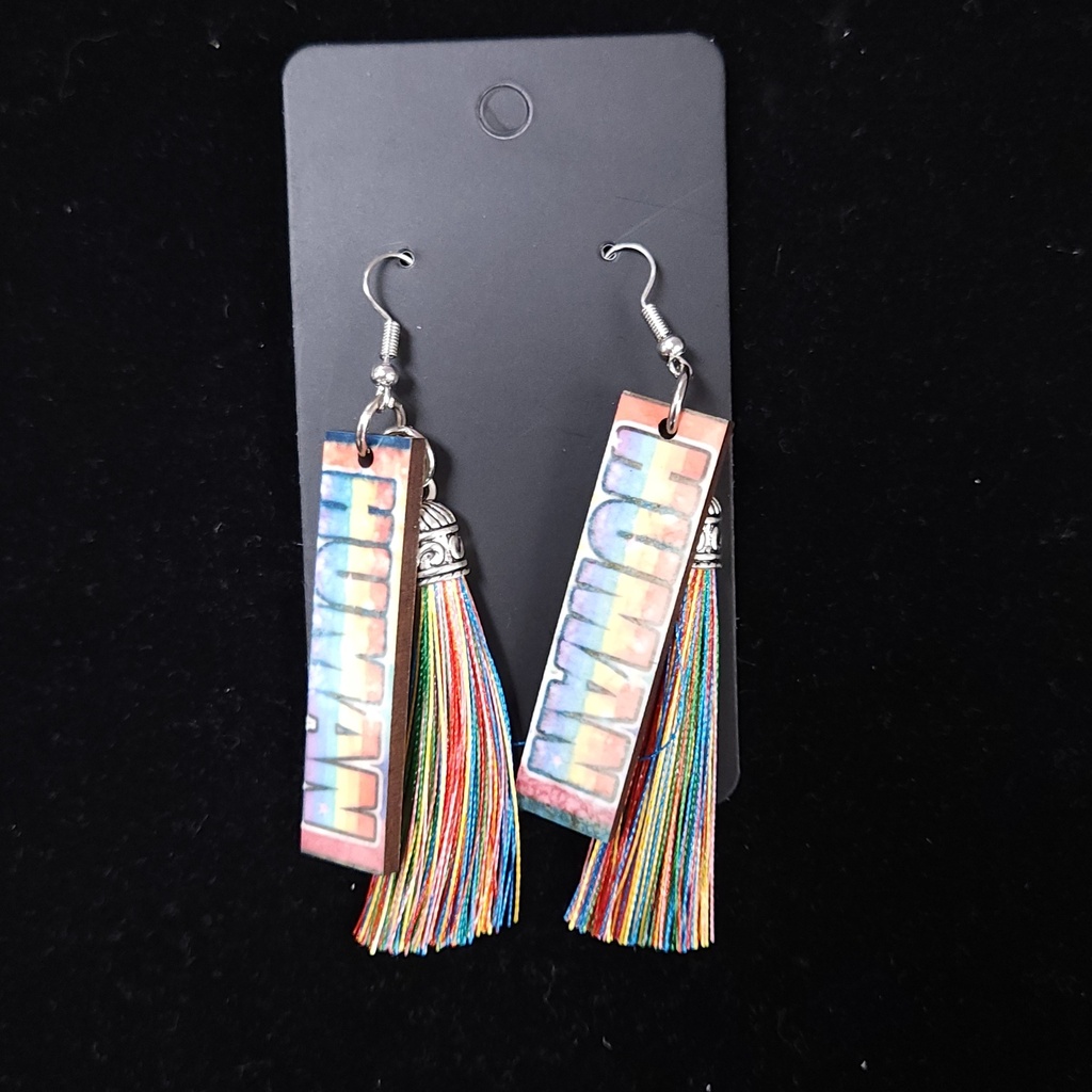 [10573] Human Tassel Earrings