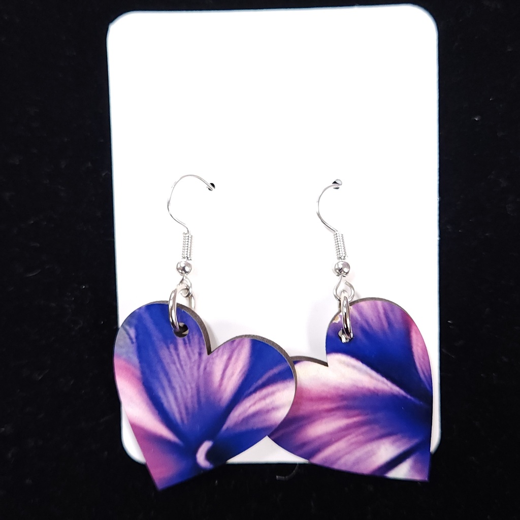 [10580] Purple Heart Earrings