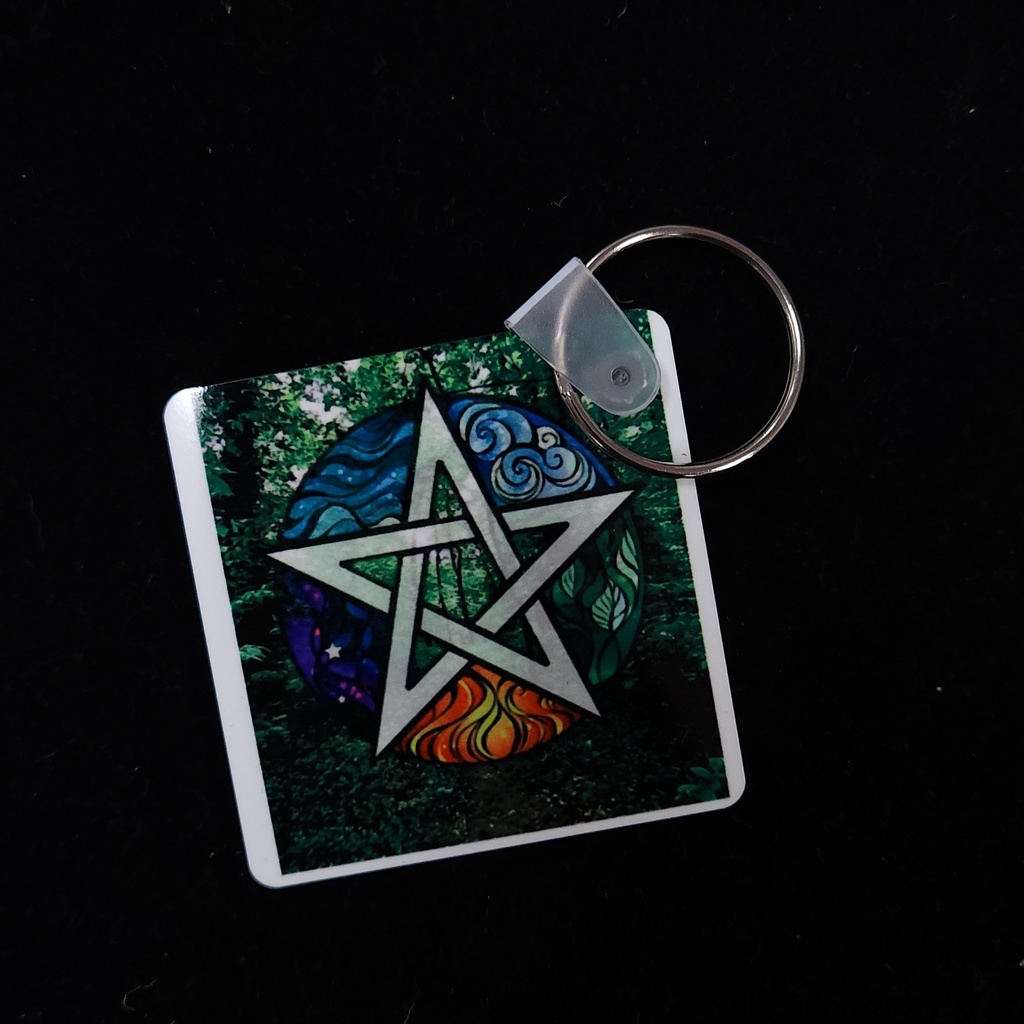 [10555] Elemental Pentacle Keychain