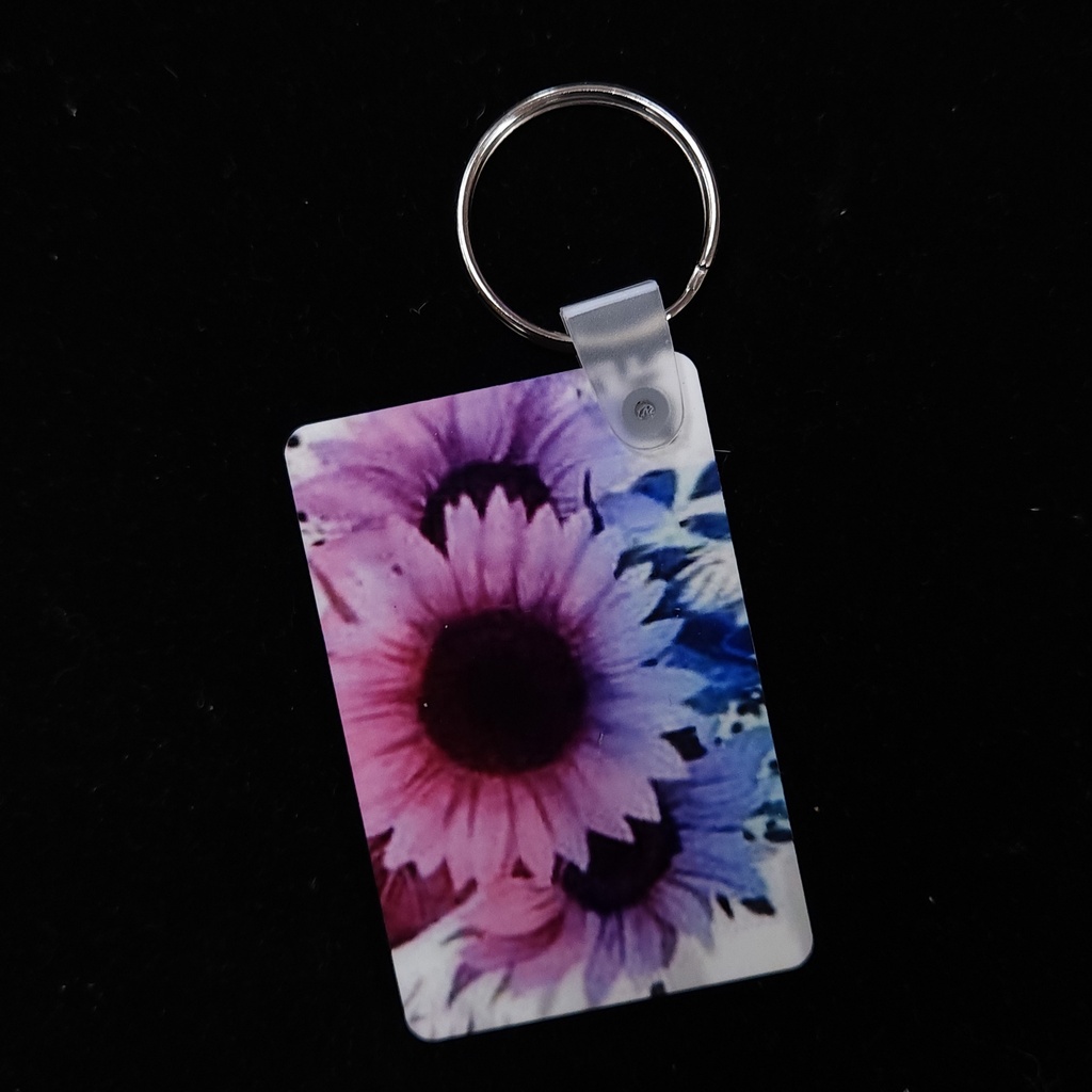[10554] Purple Flowers Keychain