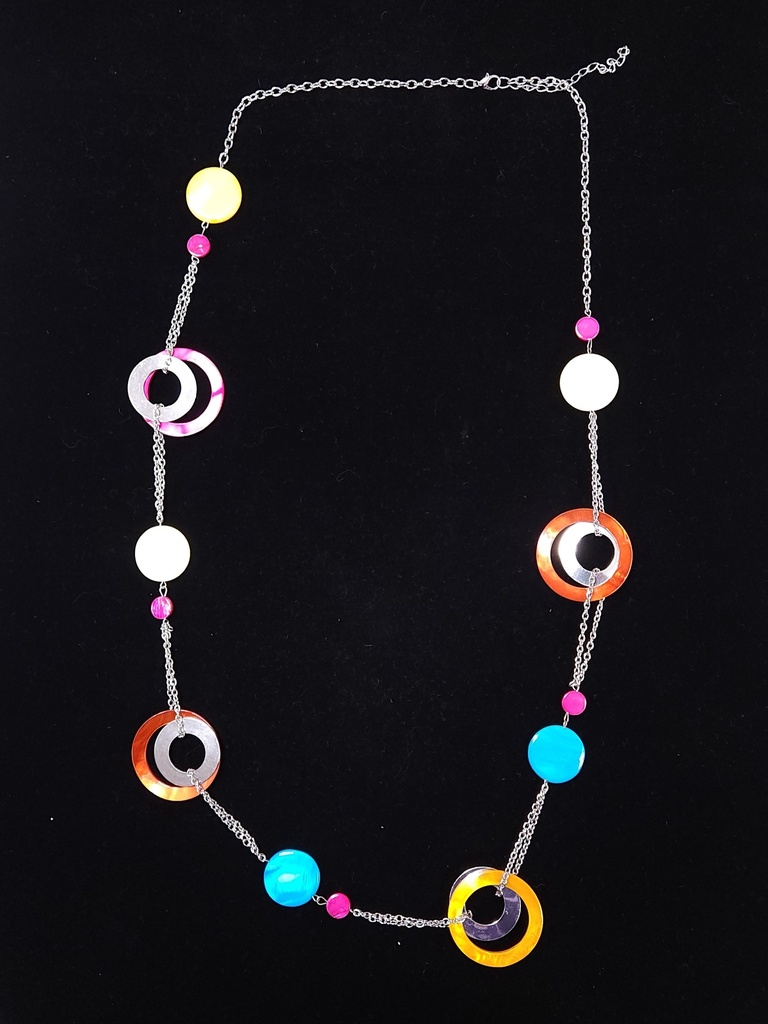 [10527] Colorful Circles Necklace