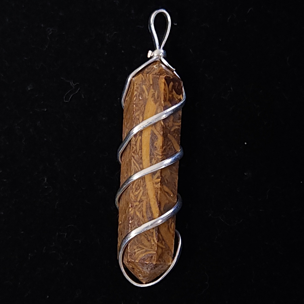 Wire Wrapped Chrysanthemum Jasper Pendant