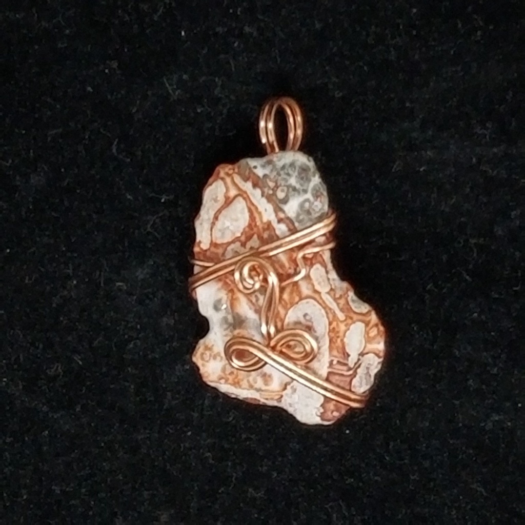 [681504031509] #9 Copper-Wrapped Jasper Pendant