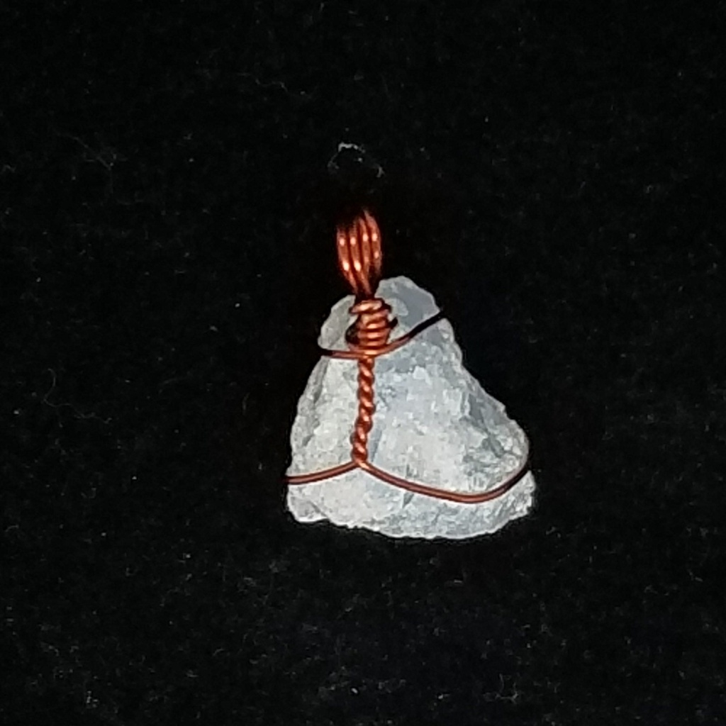 [681504031601] #1 Copper-Wrapped Celestite Pendant
