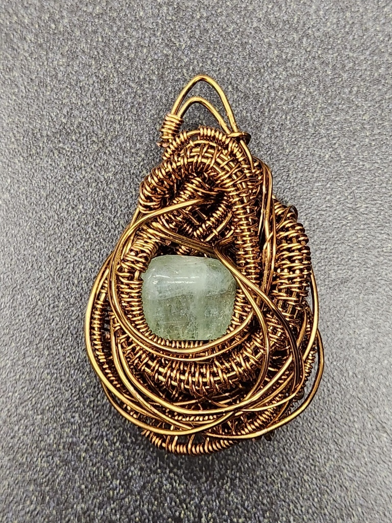 Copper-Wrapped Fluorite Pendant