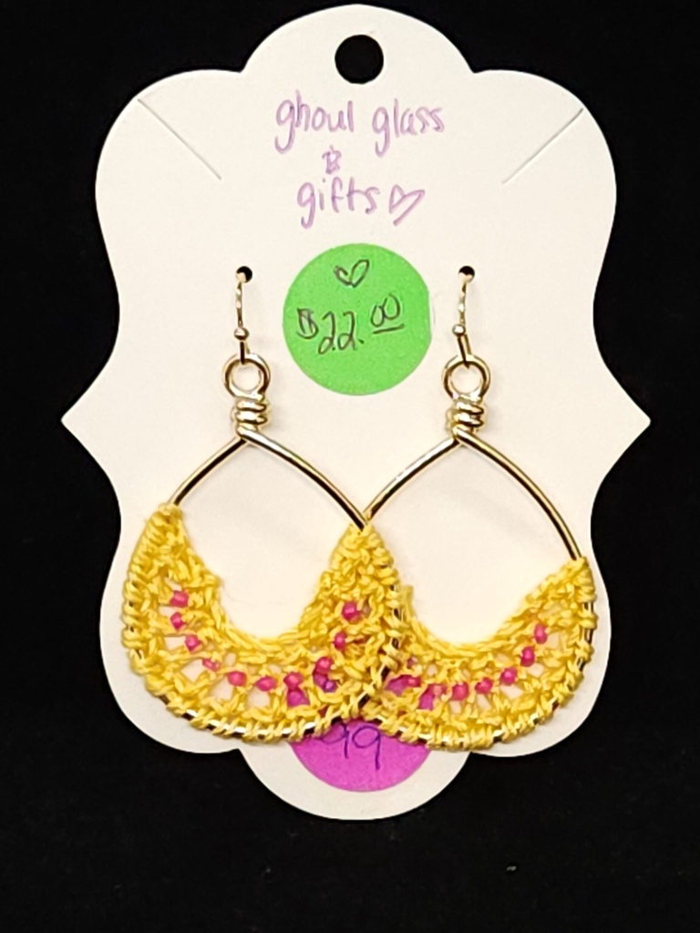 [5015051499] Pink Lemonade Crochet Earrings (ER99)