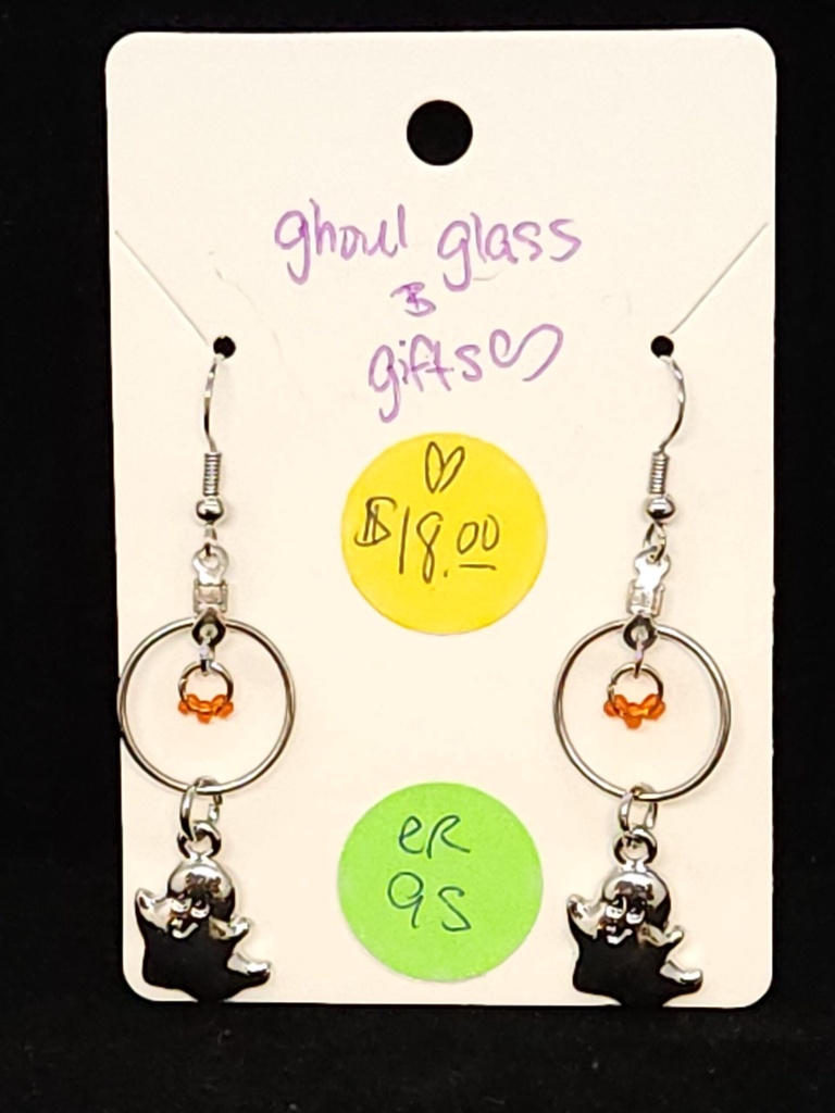 [5015051495] Orange Ghost Dangle Earrings (ER95)