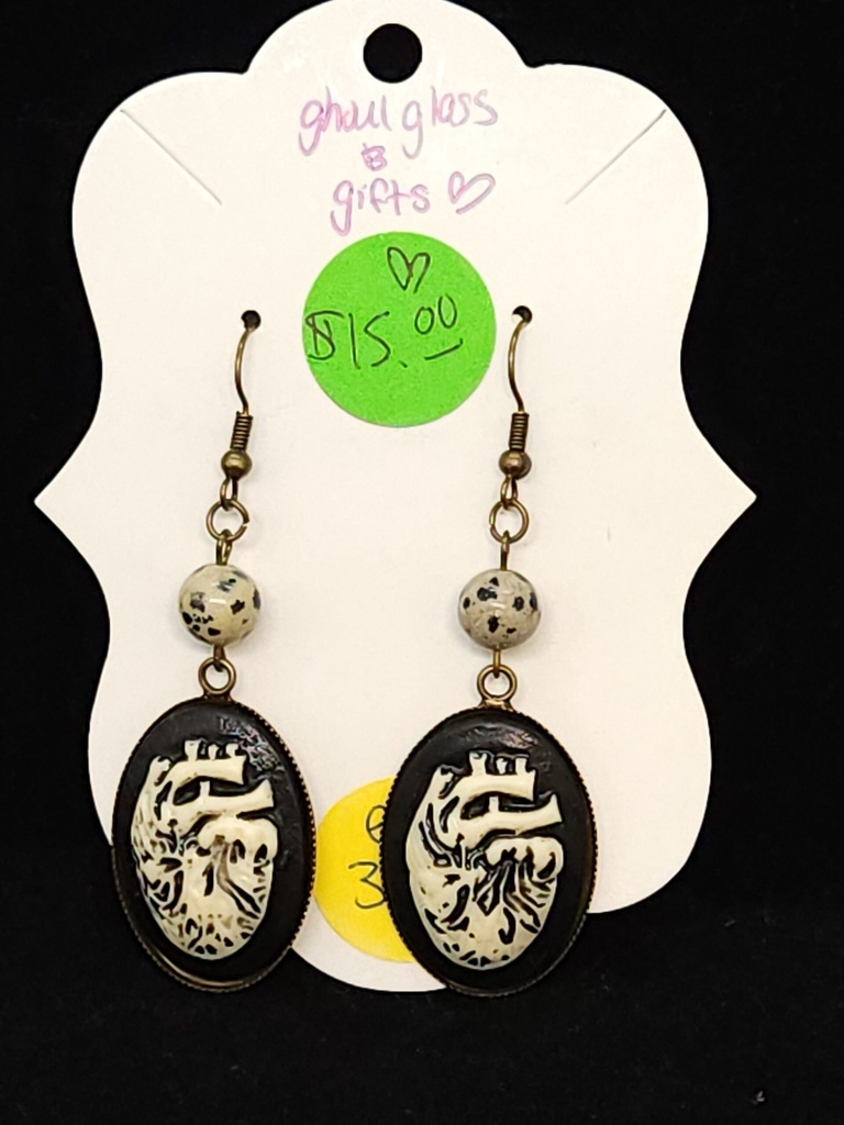Goth Anatomical Heart Earrings (ER37)