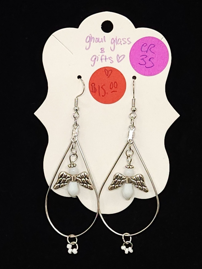 [5015051435] White Angel Earrings (ER35)