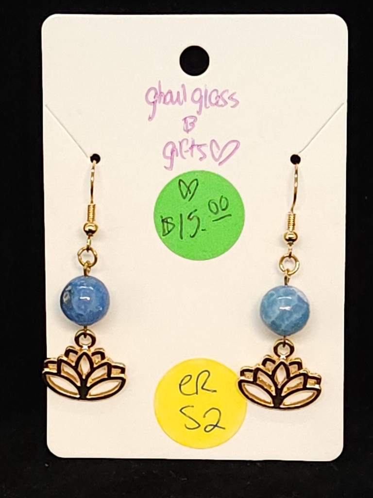 [5015051452] Baby Blue Lotus Earrings (ER52)