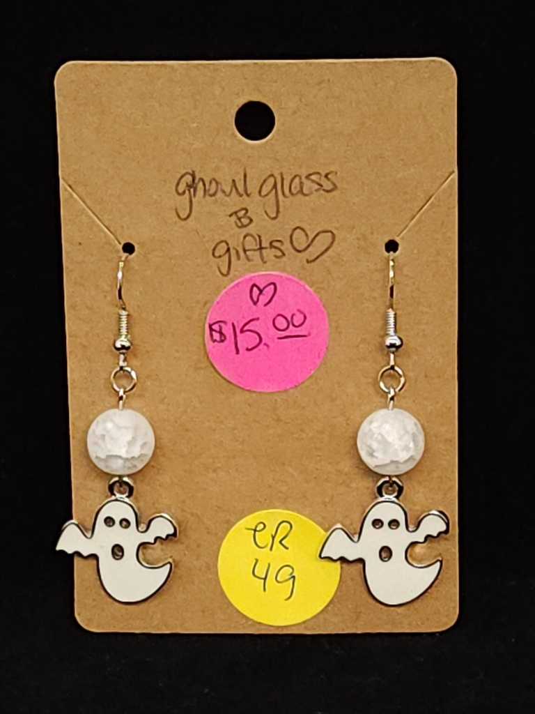 [5015051449] White Ghost Earrings (ER49)