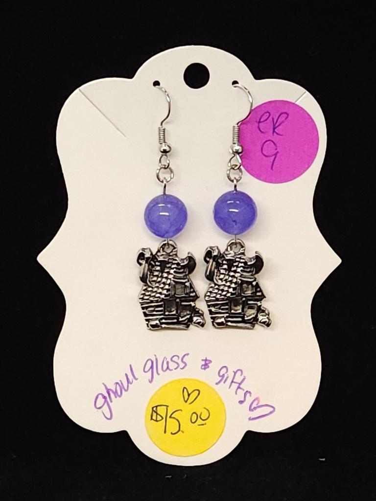 [5015051409] Lilac Haunted House Earrings (ER9)