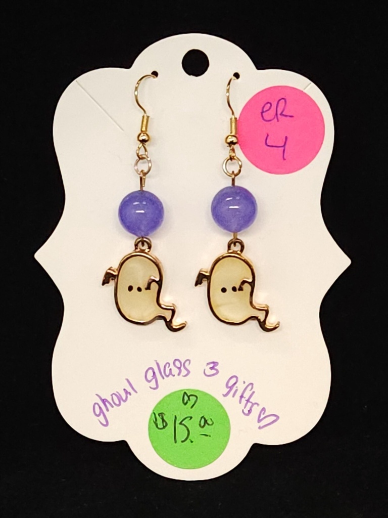 [5015051404] Lilac/White Ghost Earrings (ER4)
