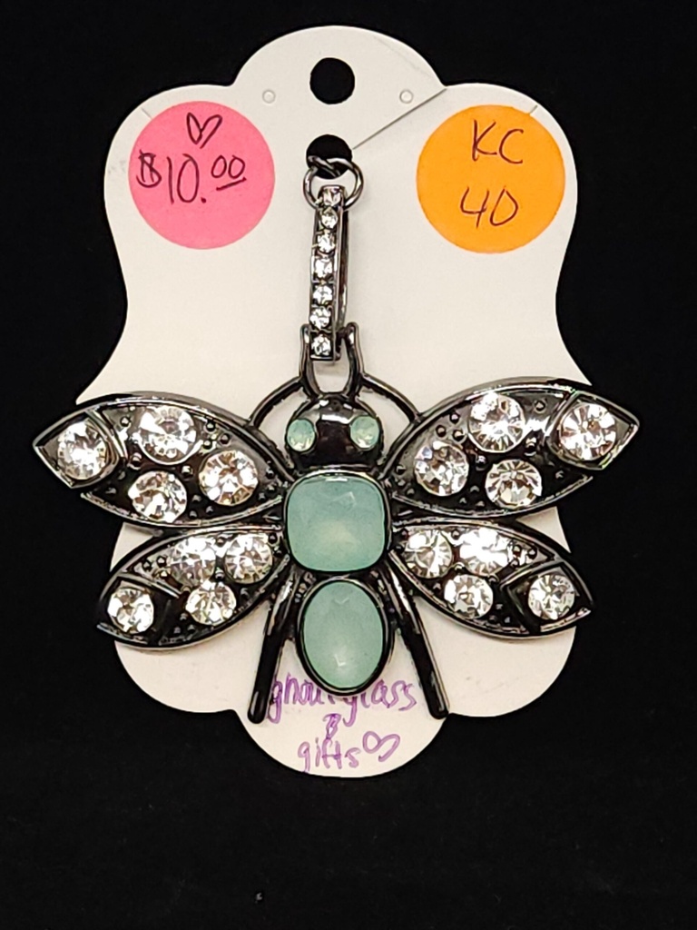 [5015090540] Bejeweled Moth Keychain (KC40)