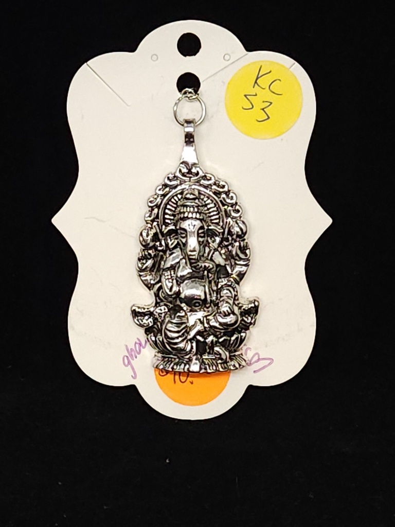 [5015090553] Silver Ganesh Keychain (KC53)