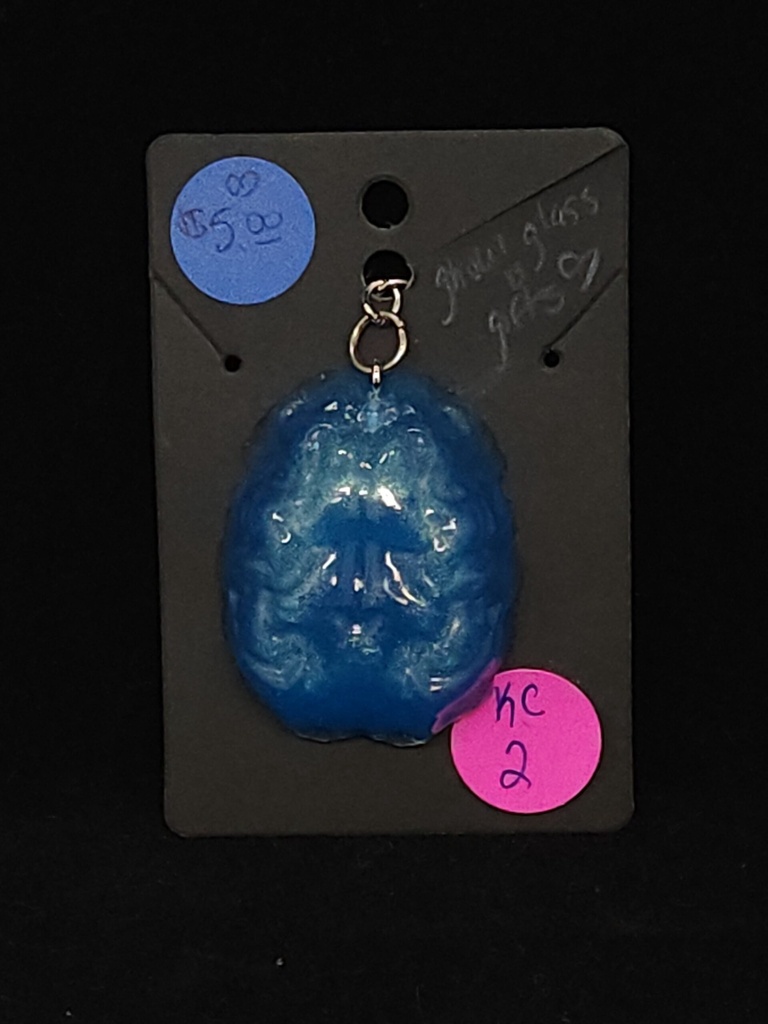 [5015090502] Blue Brain Resin Keychain (KC2)