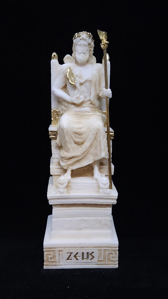 [0513036529] Zeus in Alabaster & Gold