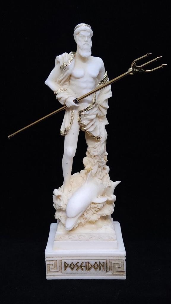 [0513036561] Poseidon in Alabaster & Gold