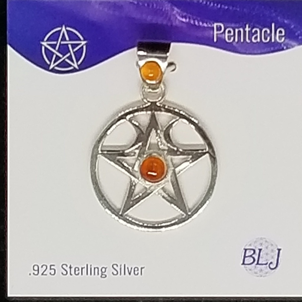 [121504020725] Double Crescent Pentacle w/ Carnelian