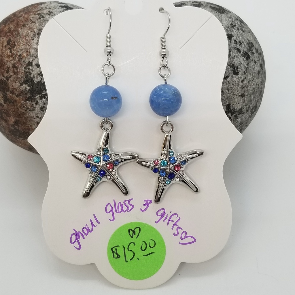 [5015051417701] Baby Blue Starfish Earrings
