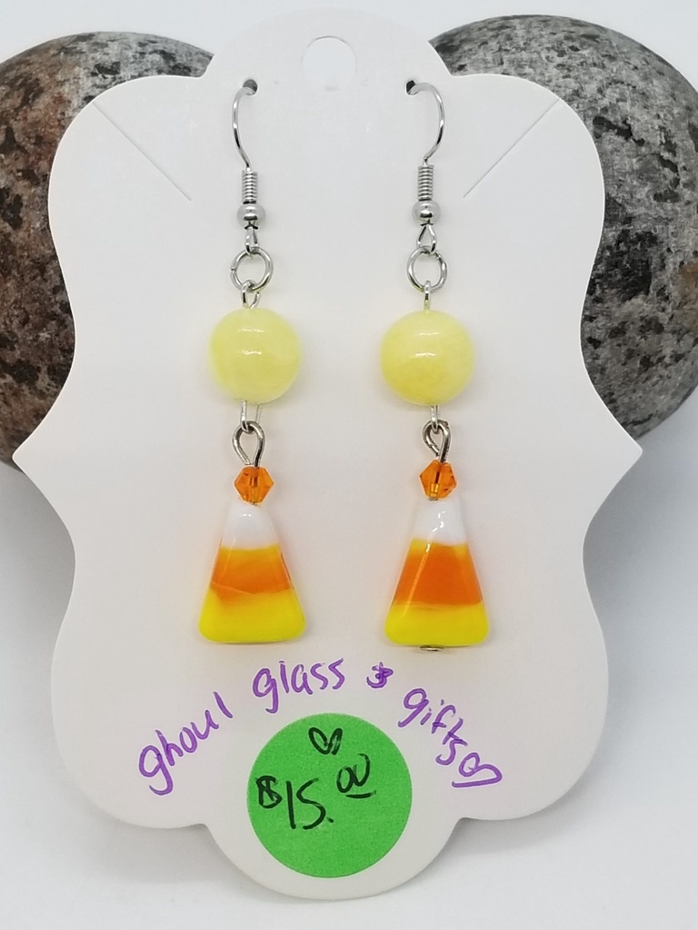 [50150518518] Yellow Candy Corn Earrings