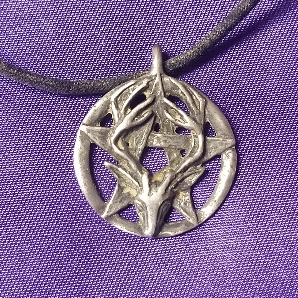 [421504130194] Pentagram Stag Necklace
