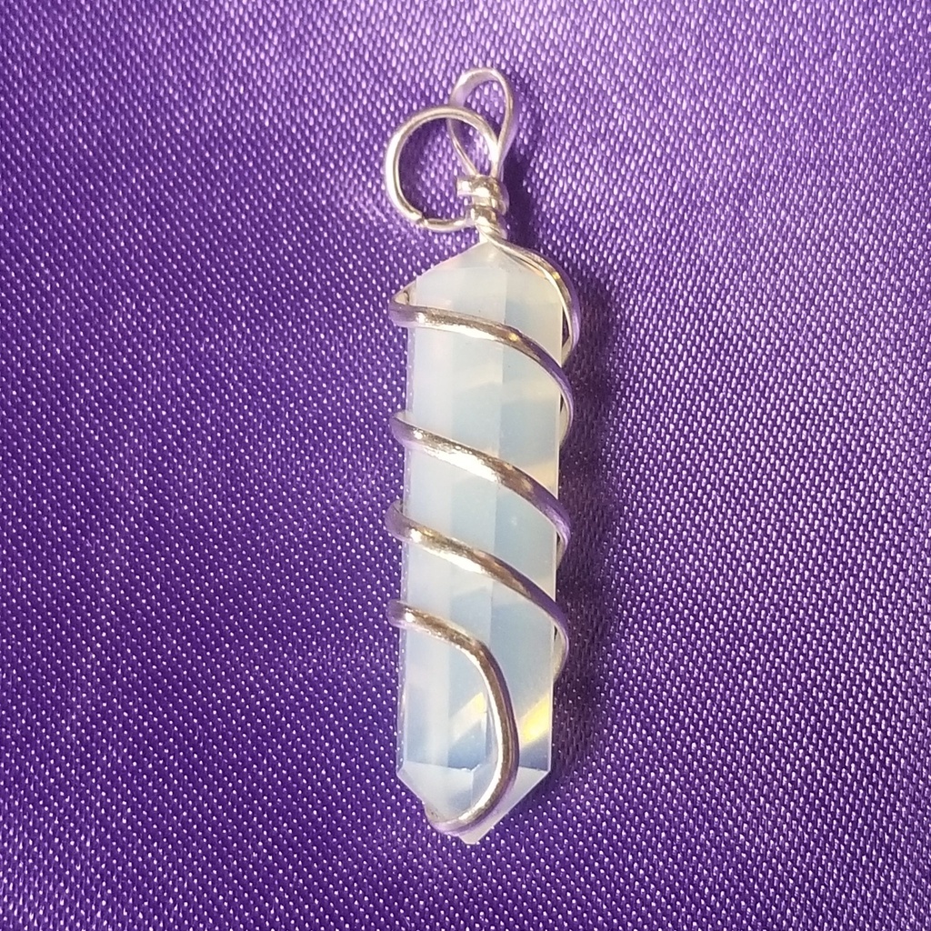 [3215040279] Wire Wrapped Opalite Pendant