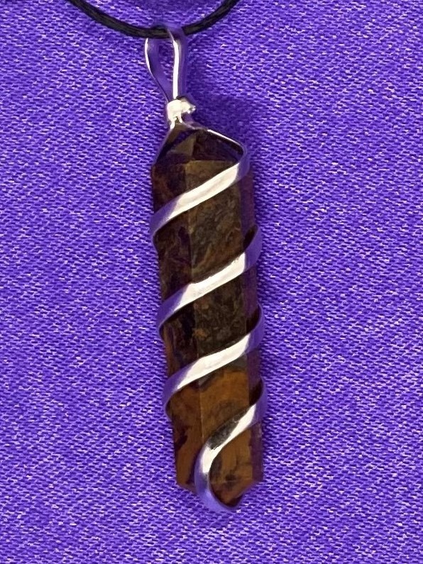 Wire Wrapped Brown Agate Pendant