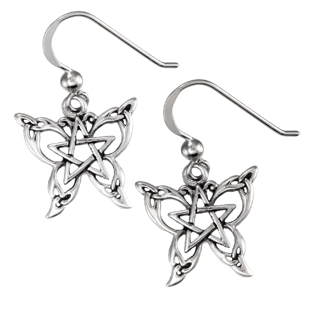 [141505023301] Butterfly Pentacle Earrings