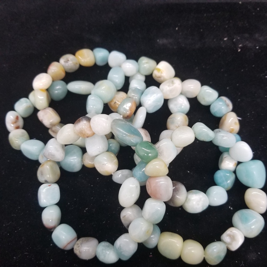 [121502030413] Amazonite Tumbled Stones Bracelet