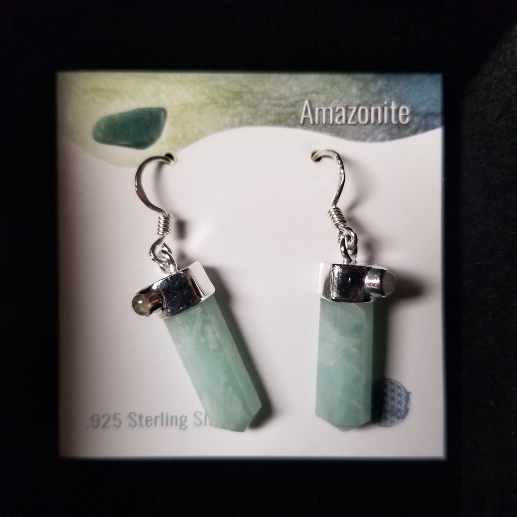 [121505020613] Amazonite Point Earrings