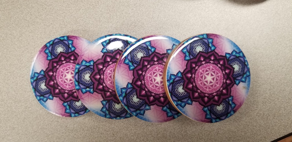 [1213131125] Flower of Life Coasters (Set of 4)
