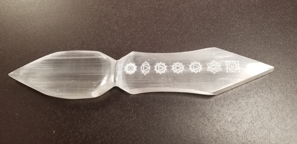 [1202010405] Selenite 7 Chakra Athame