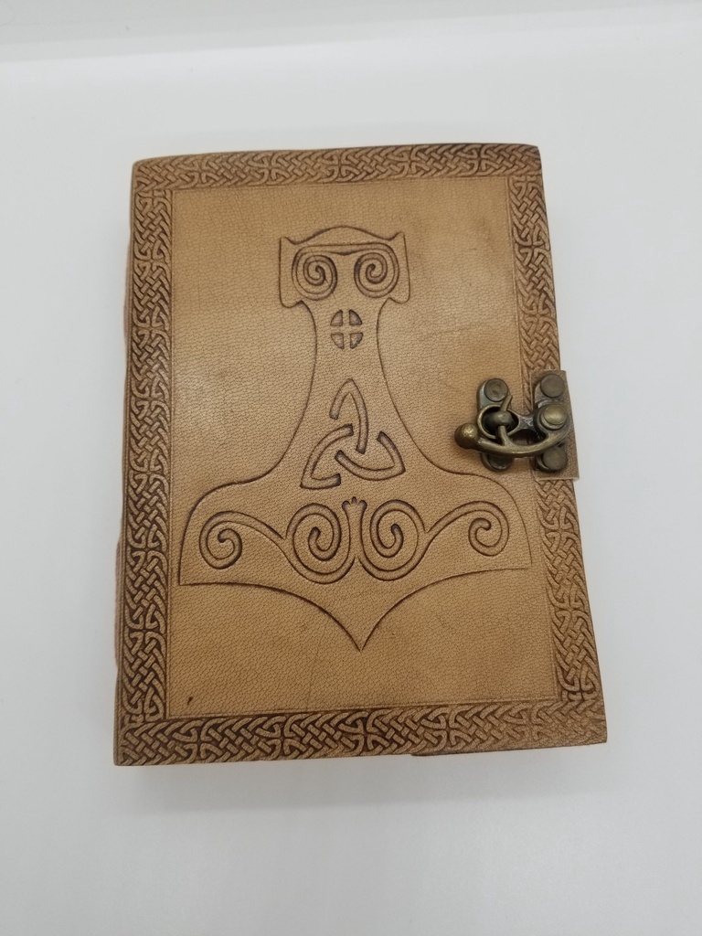 [1604015703] Mjolnir Leather Journal 5"x7" Latch Closure